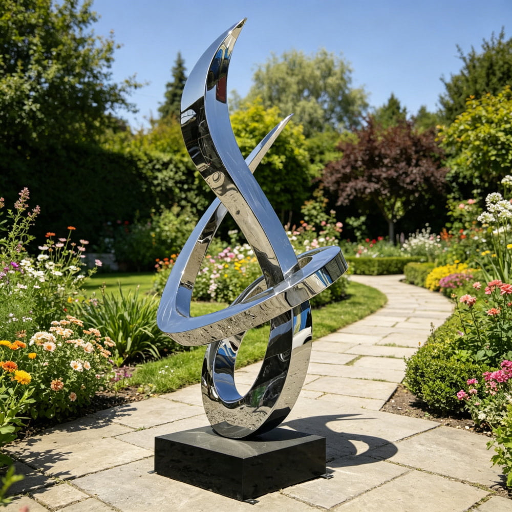 Spiral Flame Abstract Sculpture for garden