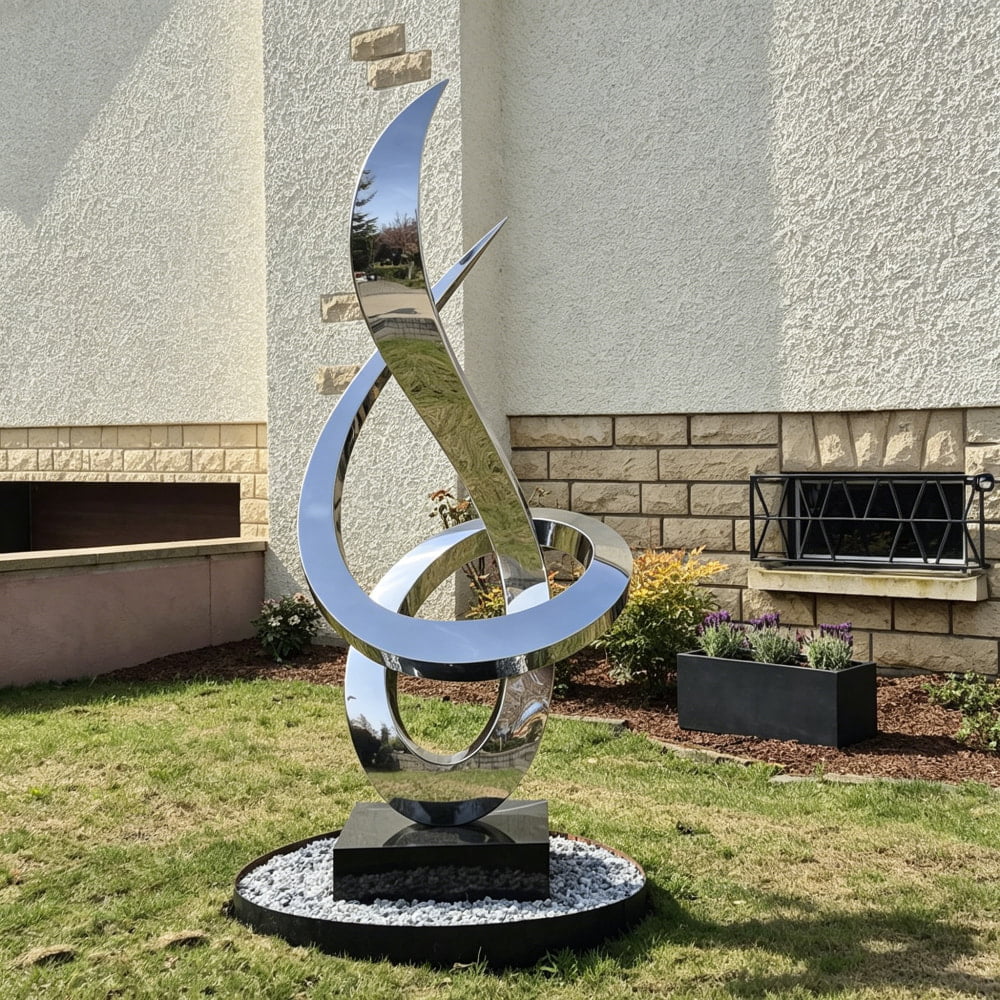 Spiral Flame Abstract Sculpture