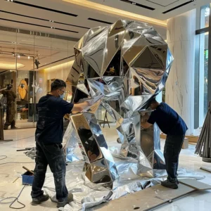 clean the stainless steel sculpture