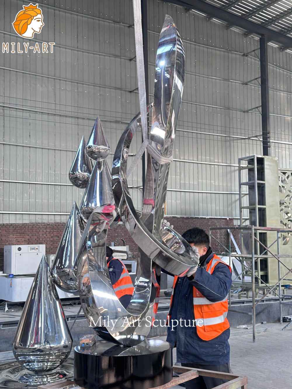 metal spiral flame sculpture making process