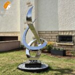 stainless steel spiral flame sculpture