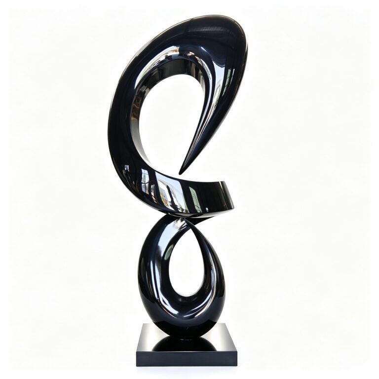 Black Metal Sculpture Front For Sale