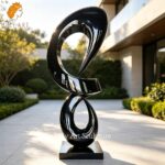 Black Metal Sculpture Outdoor Installation