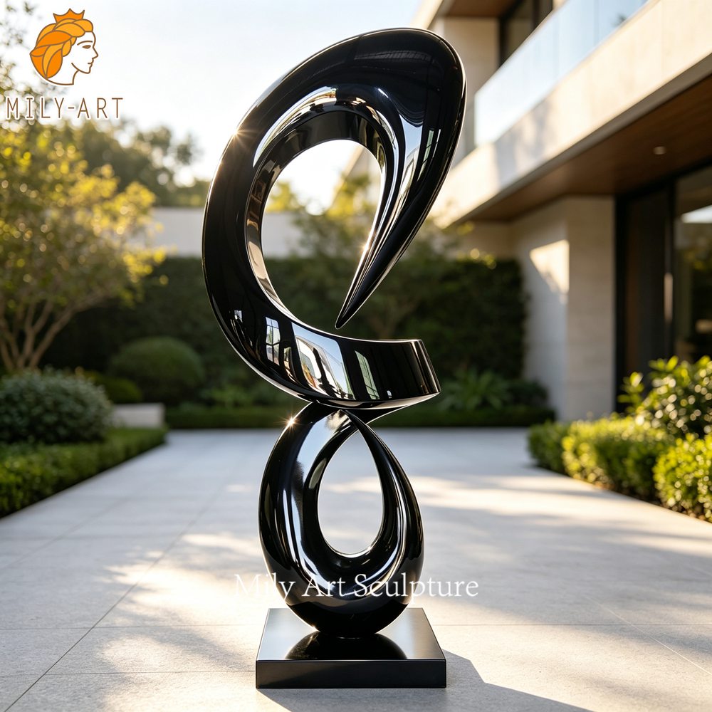 Black Metal Sculpture Outdoor Installation