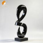 Black Metal Sculpture Side View