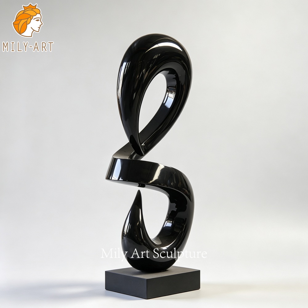 Black Metal Sculpture Side View