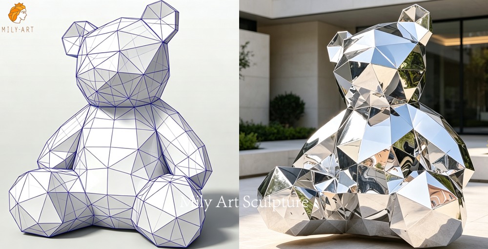 Geometric Bear Sculpture 3D Design