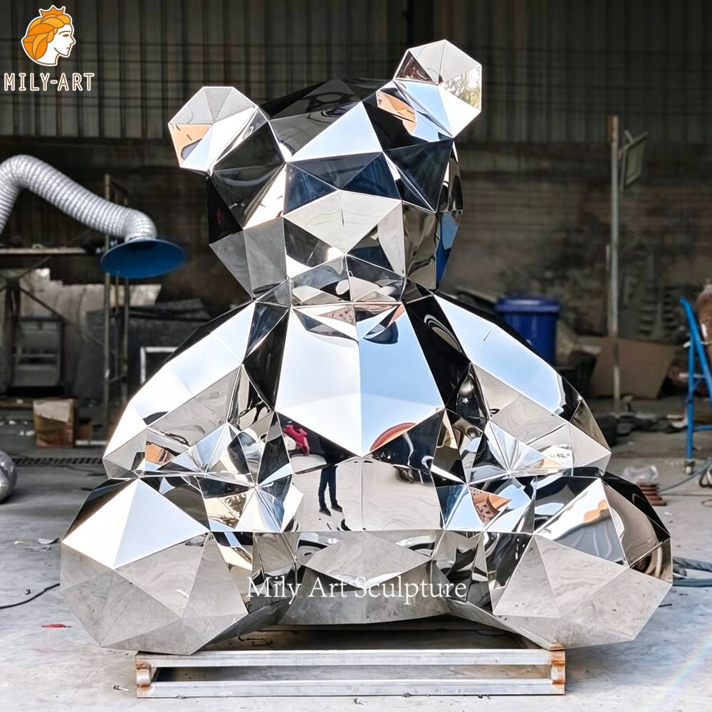 Geometric Bear Sculpture Finished Artwork