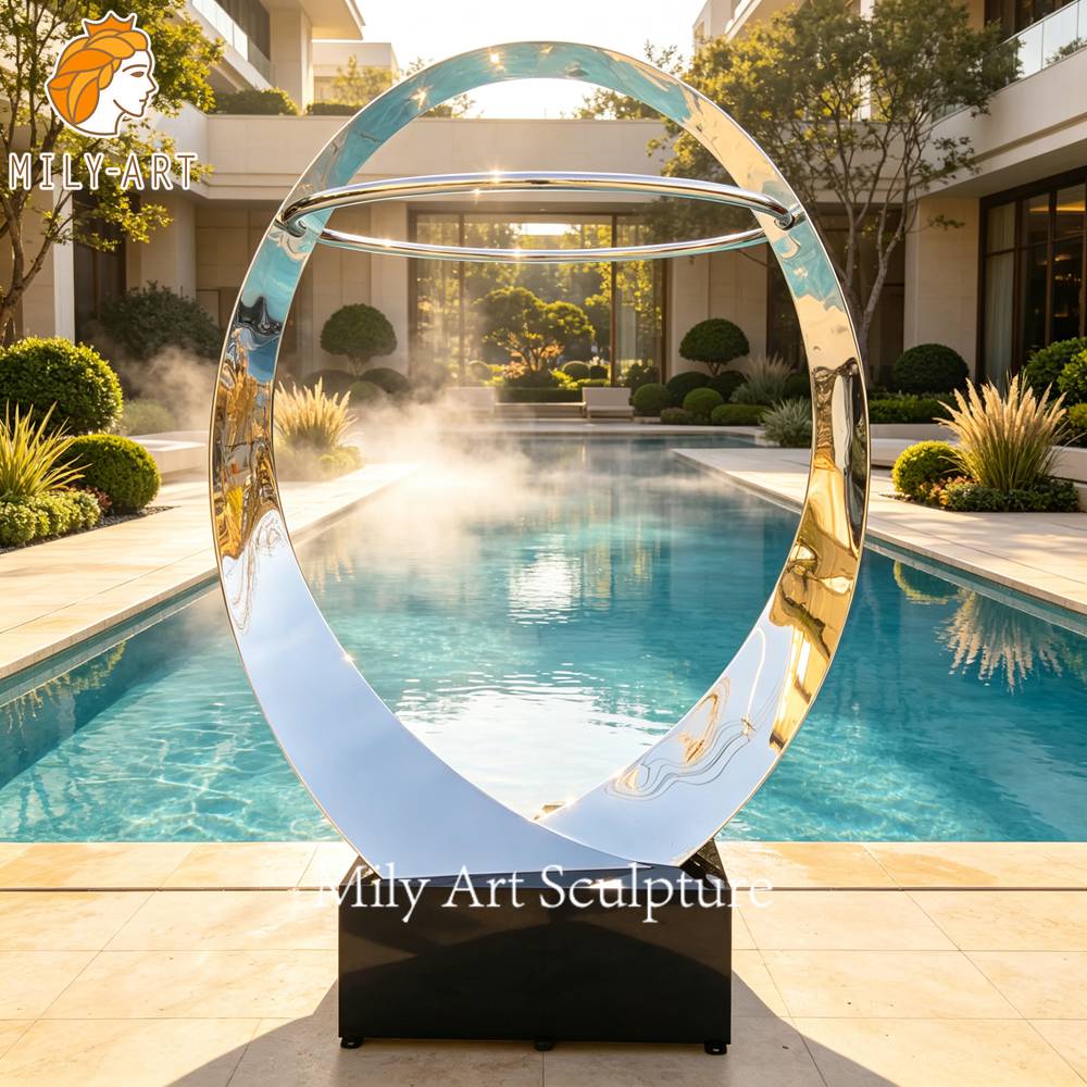High Gloss Stainless Steel Ring Fountain
