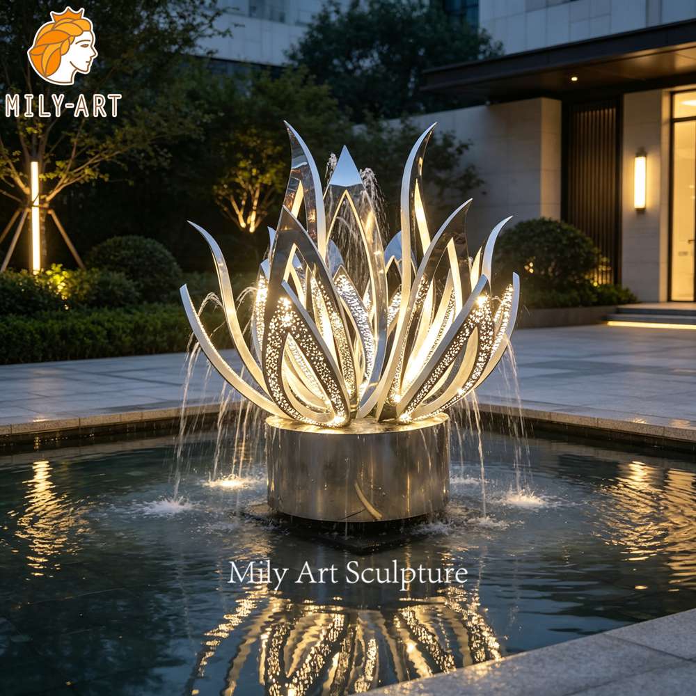 Lotus Flower Water Fountain LED Lighting Display