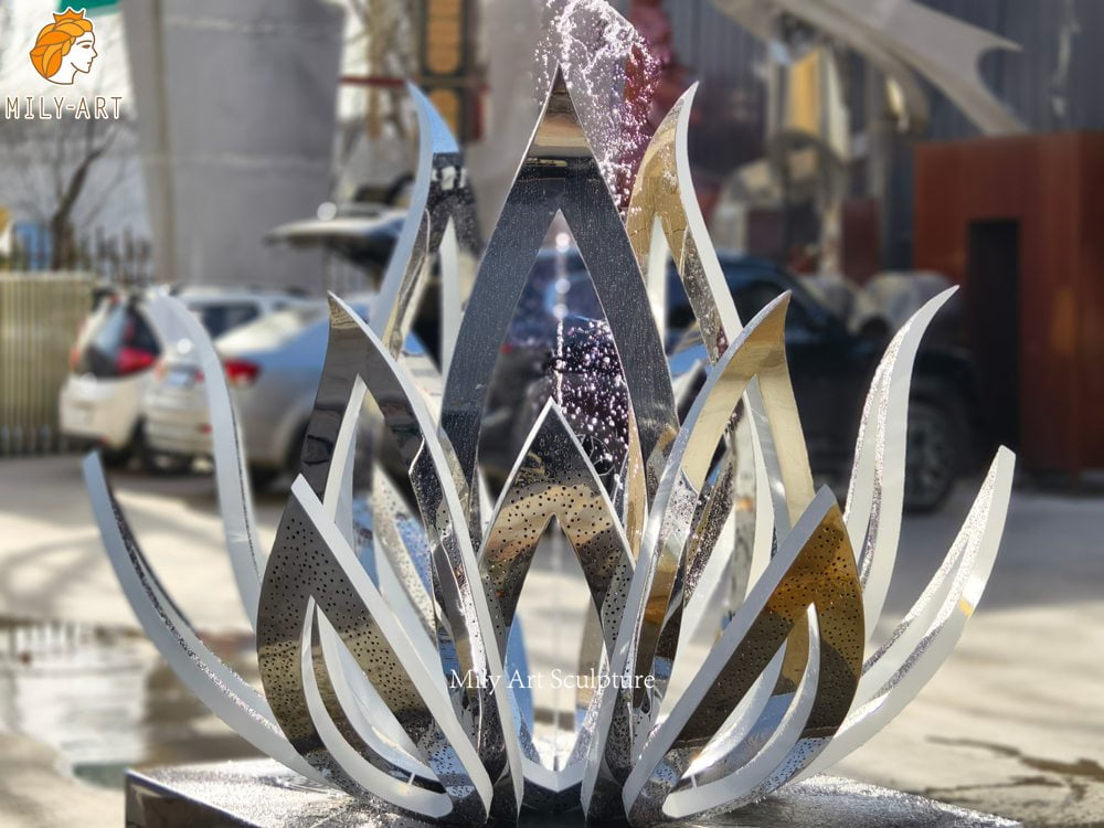 Lotus Flower Water Fountain Water Flow Testing