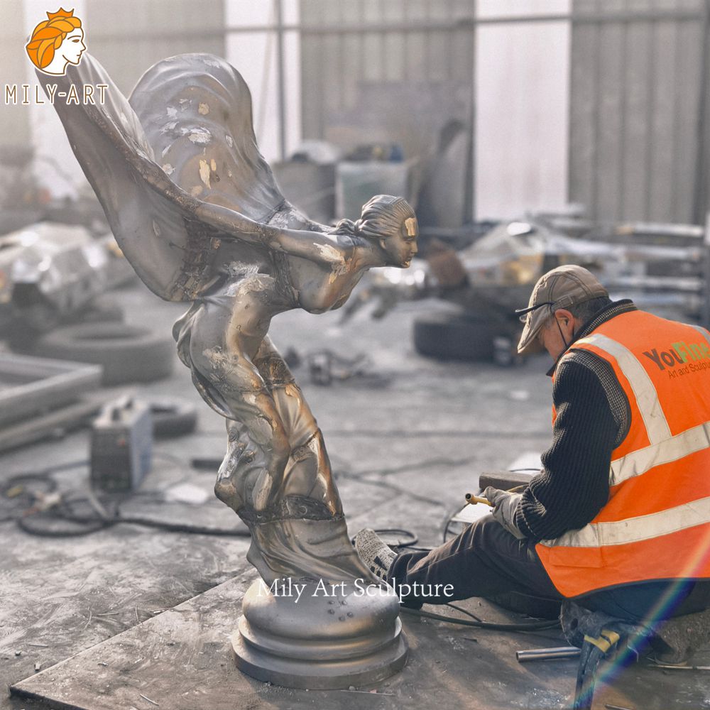 Stainless Steel Spirit of Ecstasy Sculpture Manufacturing