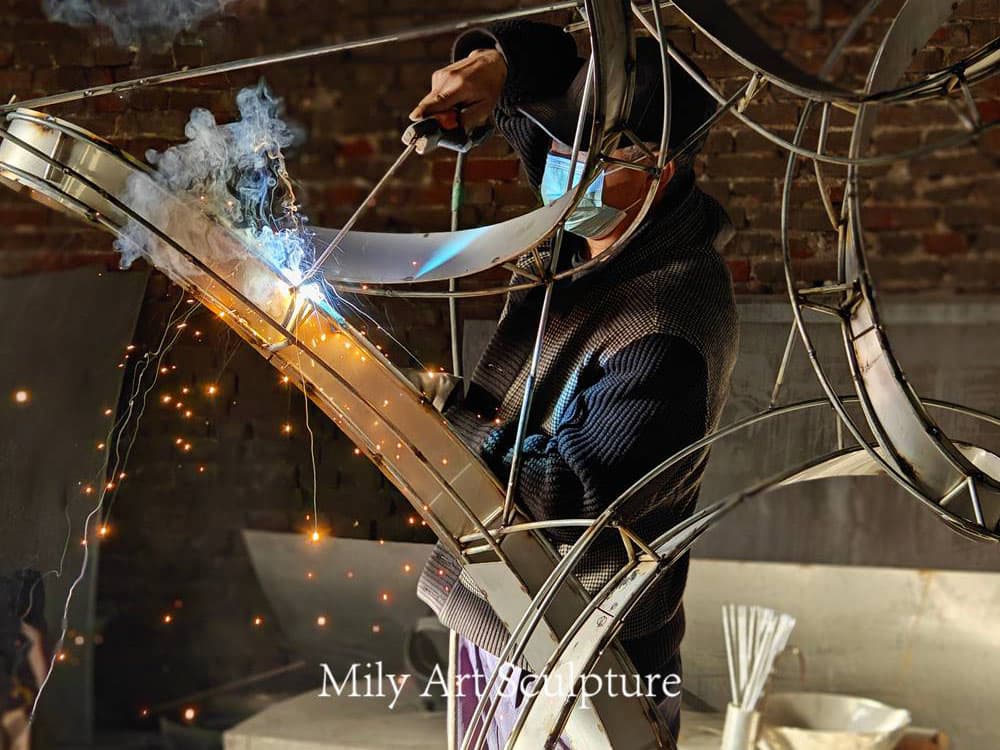 TIG welding stainless steel sculpture armature