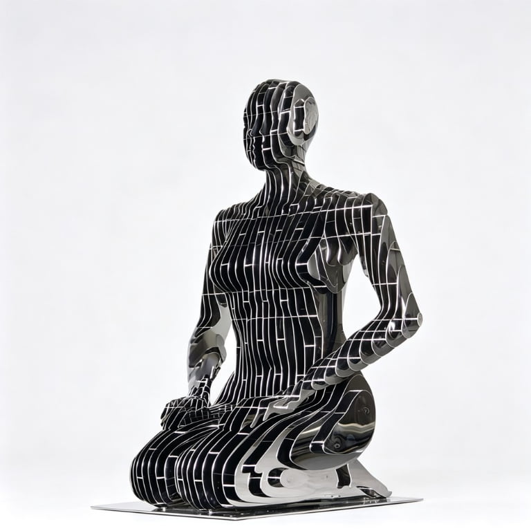 abstract kneeling woman sculpture for sale