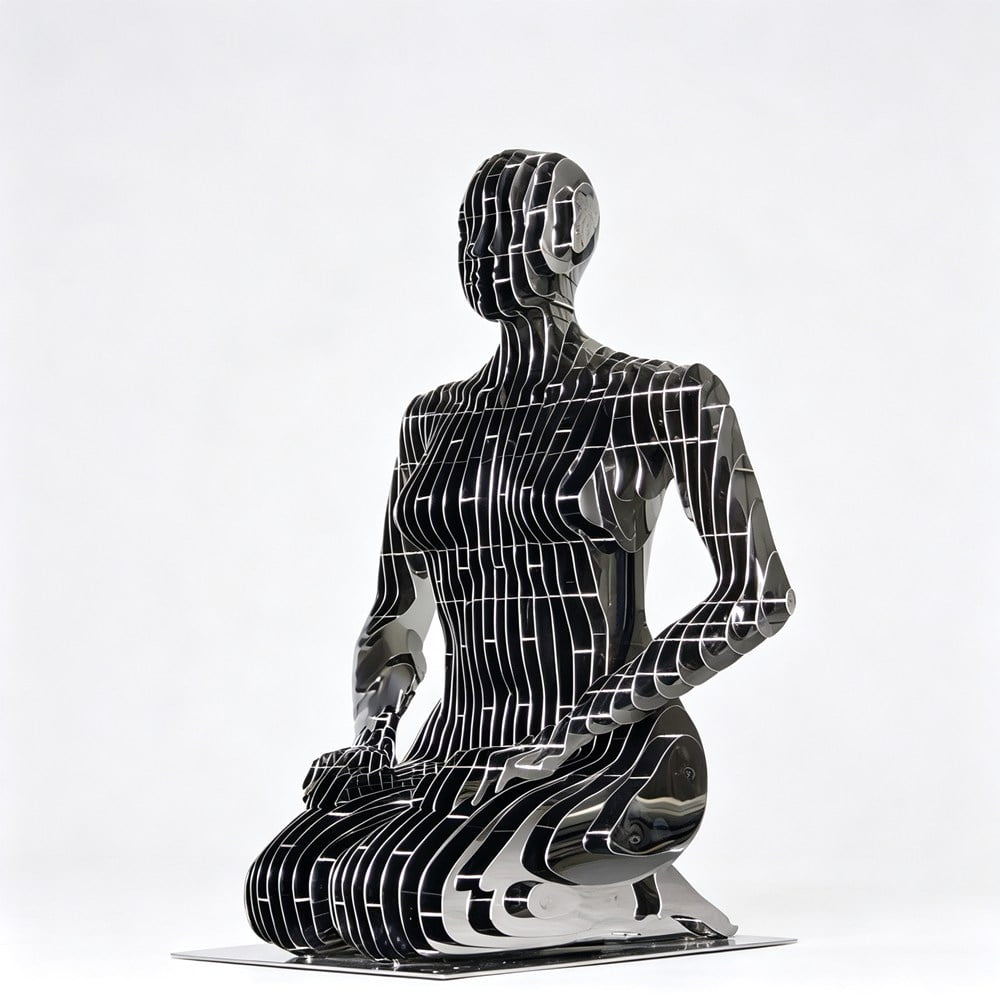 abstract kneeling woman sculpture for sale
