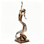 bronze finish metal mermaid sculpture