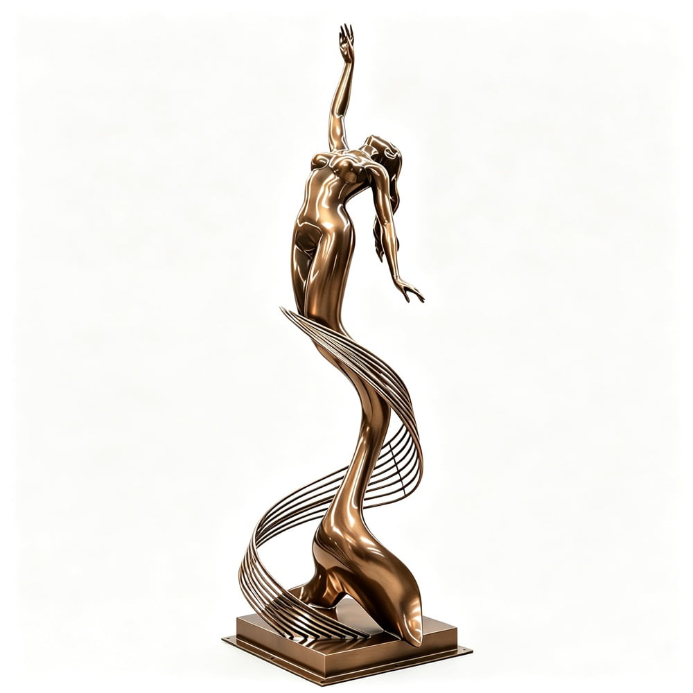 bronze finish metal mermaid sculpture