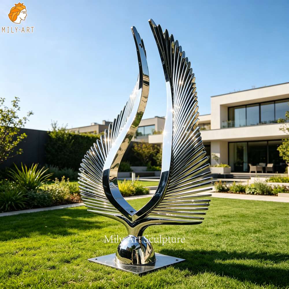 custom large metal wing sculpture
