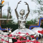 custom stainless steel ballet dancer sculpture pose