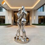durable metal couple sculpture public plaza