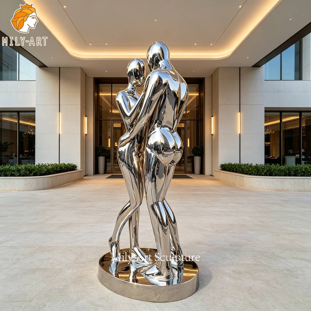 durable metal couple sculpture public plaza