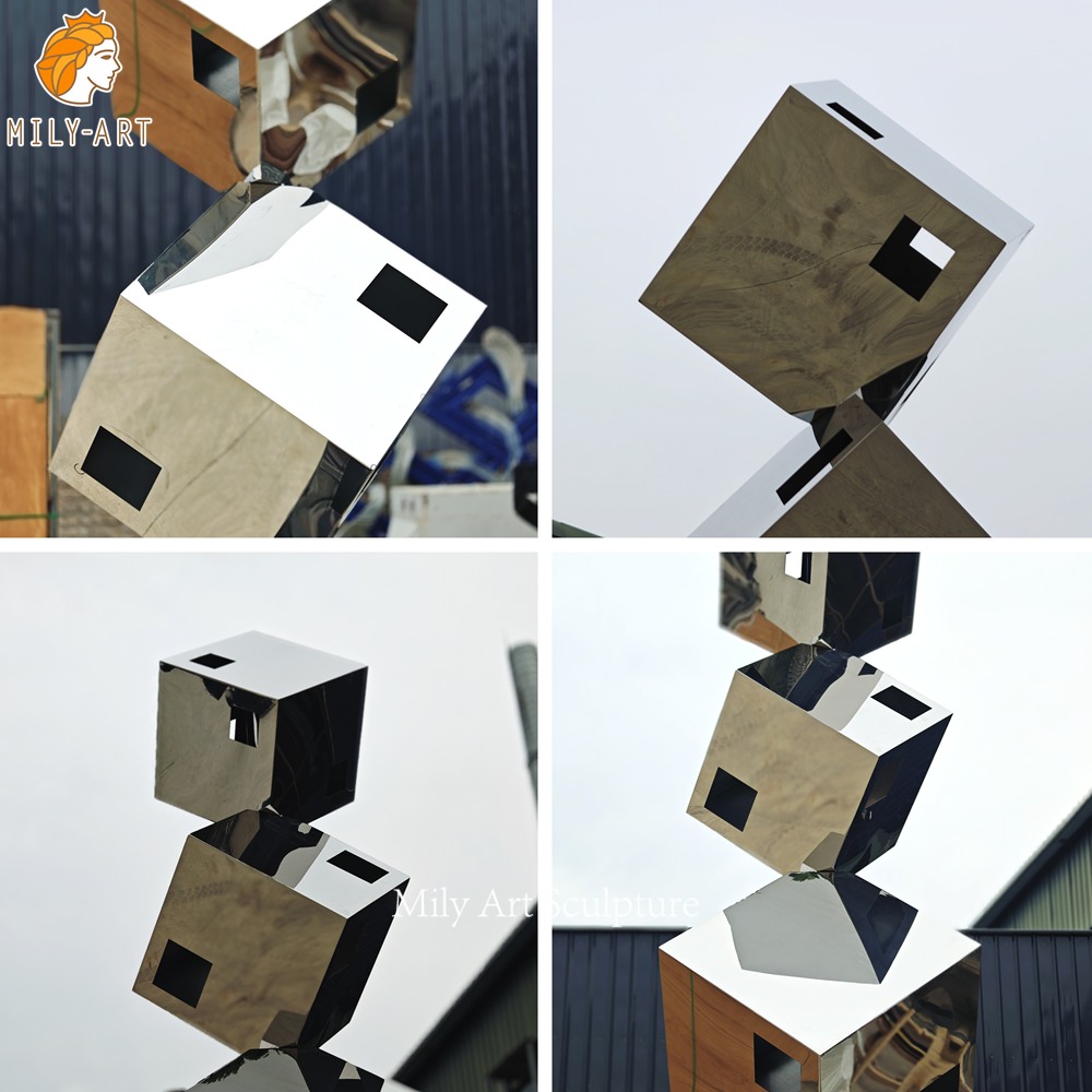 geometric abstract sculpture cube detail