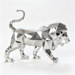geometric walking lion sculpture for sale