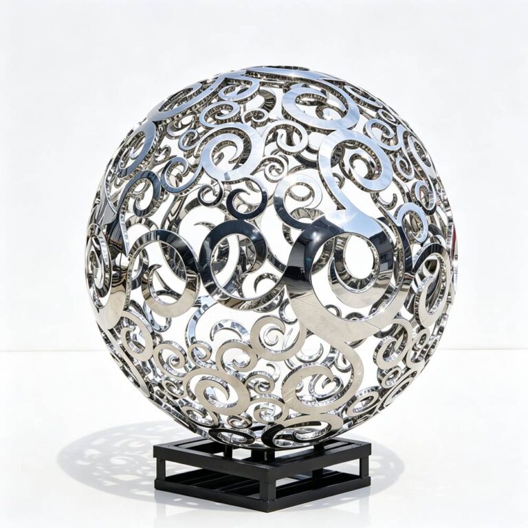 hollow metal sphere sculpture for sale