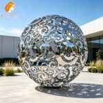 hollow metal sphere sculpture outdoor