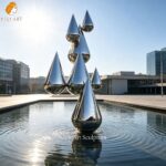 large contemporary water droplet sculpture