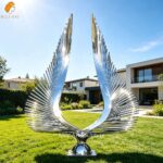 large metal wing sculpture
