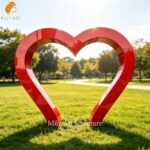 large red heart sculpture for outdoor garden