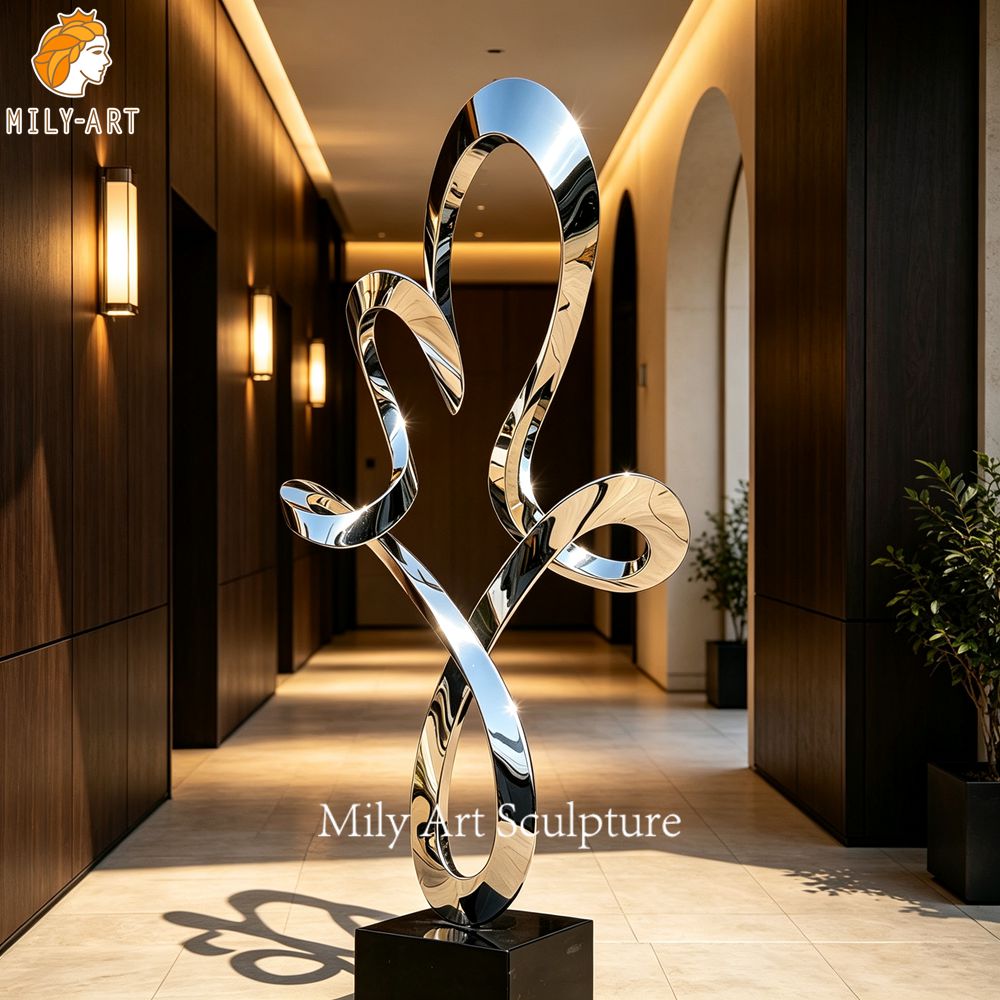 metal ring sculpture indoor installation