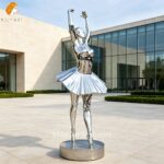 mirror polished ballet dancer sculpture