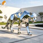 modern geometric leopard statue