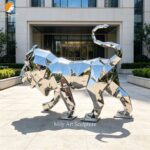 modern geometric lion sculpture