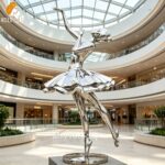 modern stainless steel ballet dancer sculpture