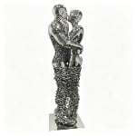 stainless steel embracing couple statue for sale