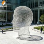 stainless steel head wire sculpture