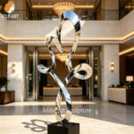 stainless steel metal ring sculpture