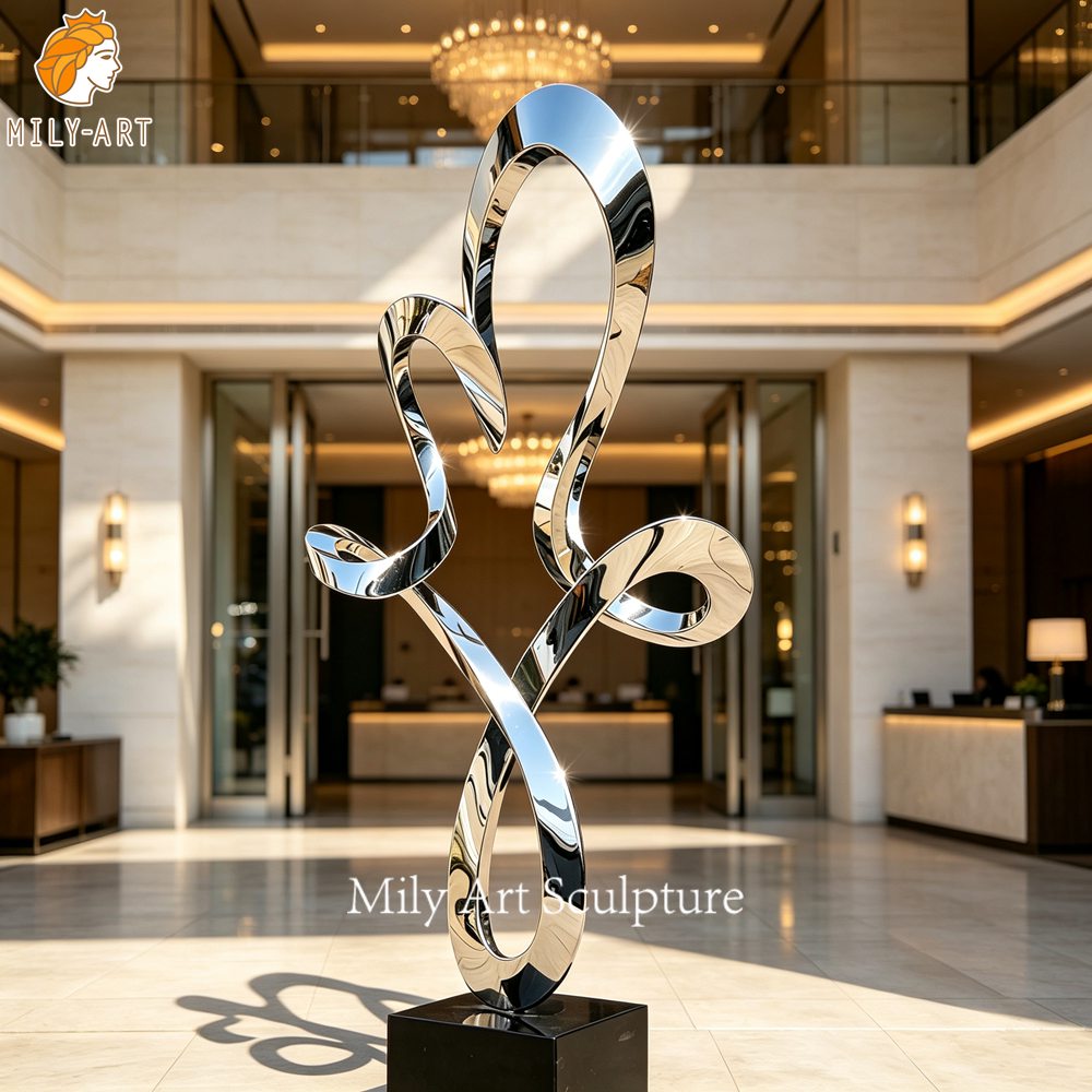 stainless steel metal ring sculpture