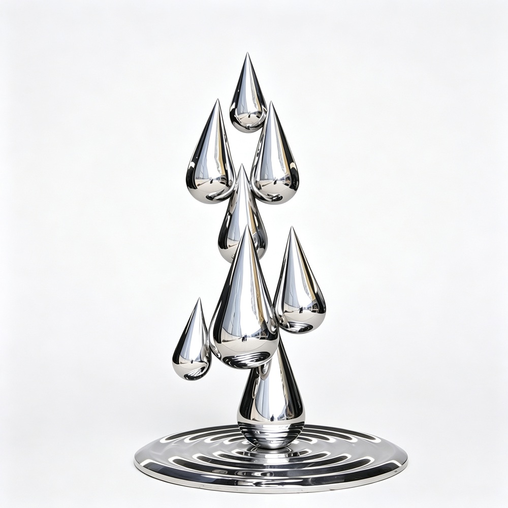 stainless steel water droplet sculpture for sale