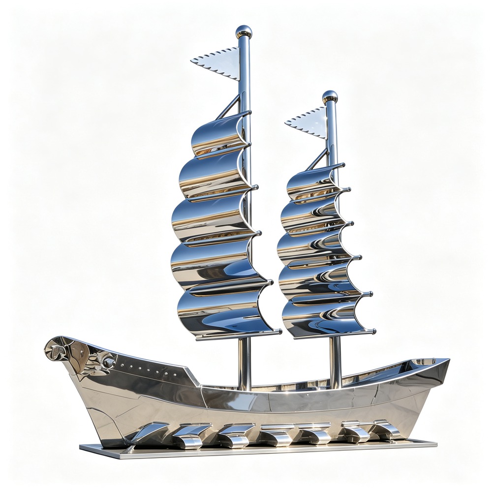 Large Metal Sailboat Sculpture For Sale