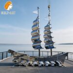Mirror Polished Metal Sailboat Sculpture