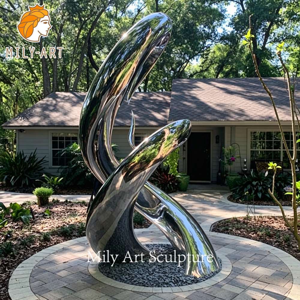 USA large abstract stainless steel sculpture