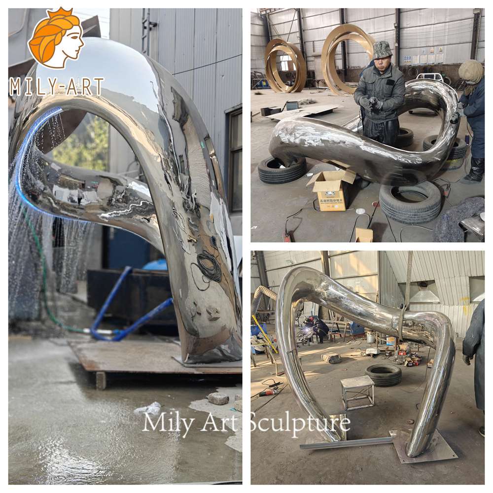 abstract water fountain fabrication process