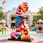 bright 3d letter sculpture retail park