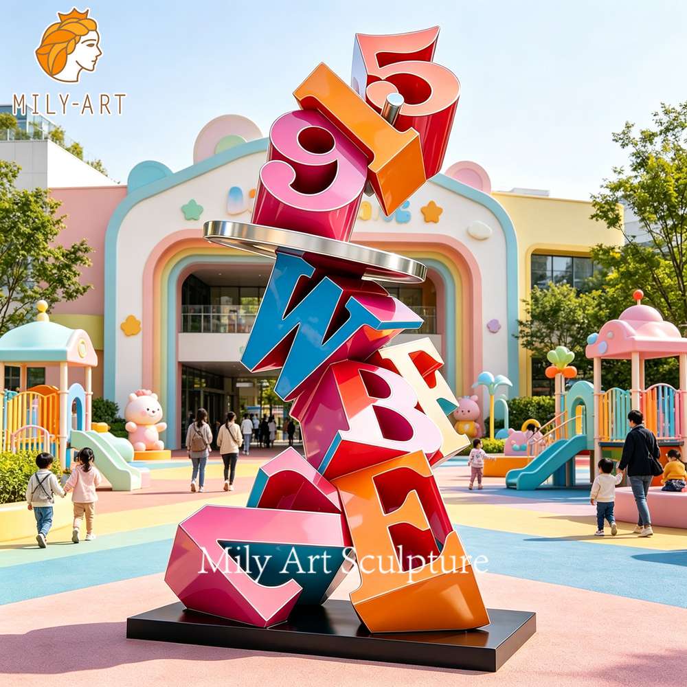 bright 3d letter sculpture retail park