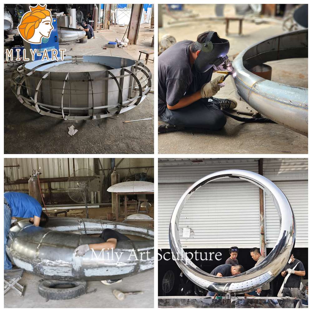 circle water fountain fabrication process