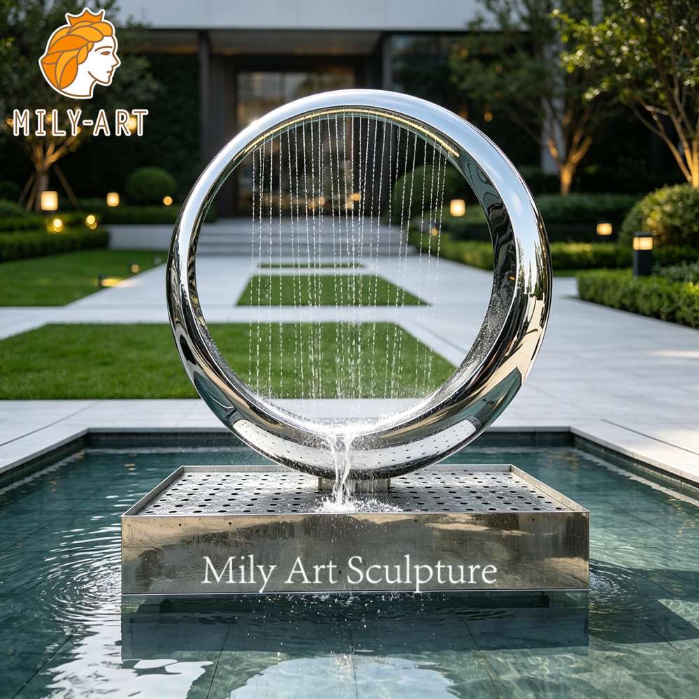 circle water fountain outdoor